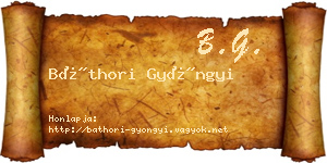 Báthori Gyöngyi névjegykártya
