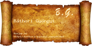 Báthori Gyöngyi névjegykártya